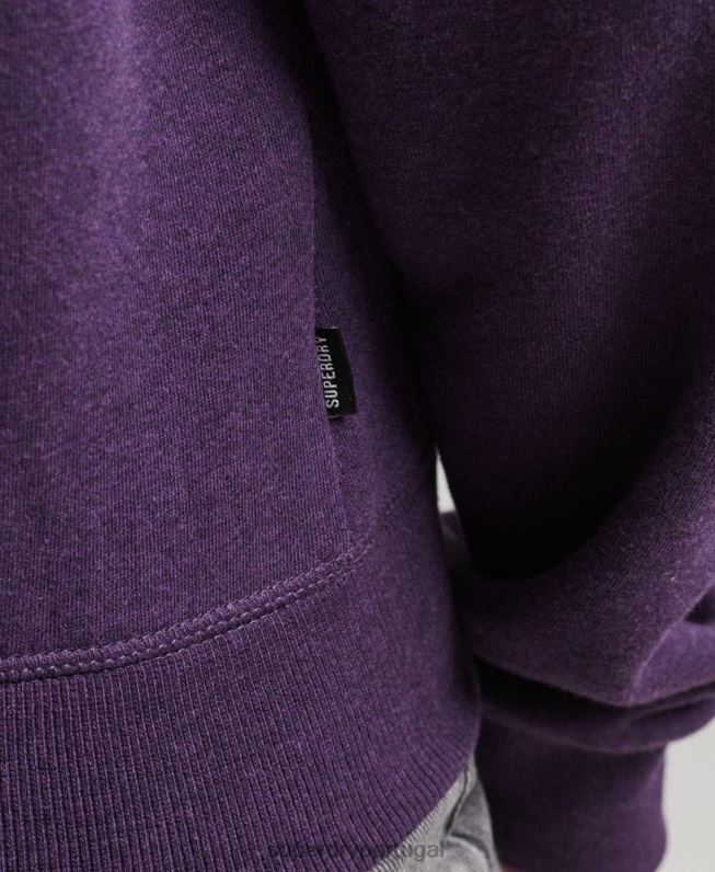 moletom vintage henley de algodão orgânico mulheres roxo roupas Superdry 2208H5999