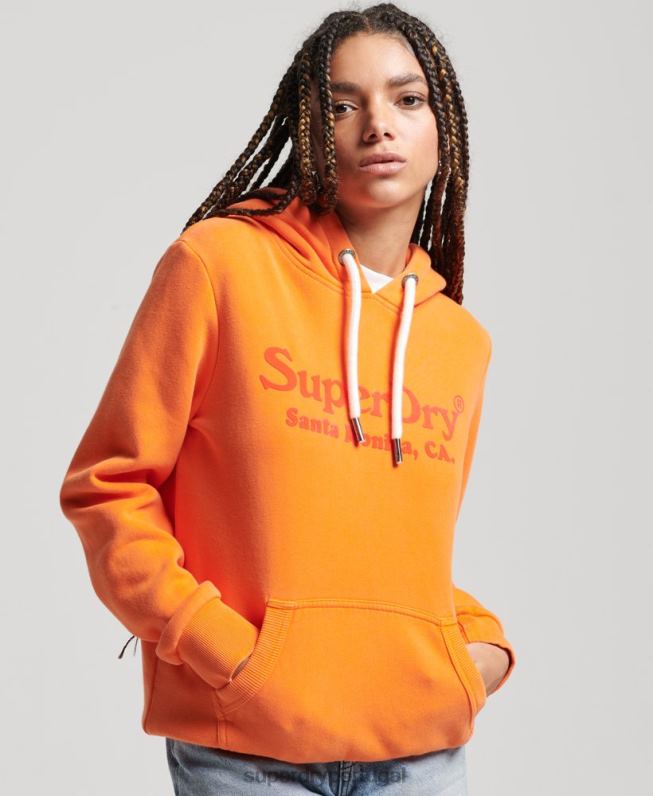 moletom vintage mulheres laranja roupas Superdry 2208H2309