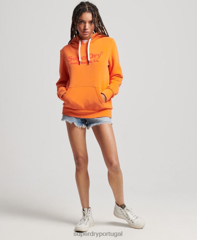 moletom vintage mulheres laranja roupas Superdry 2208H2309