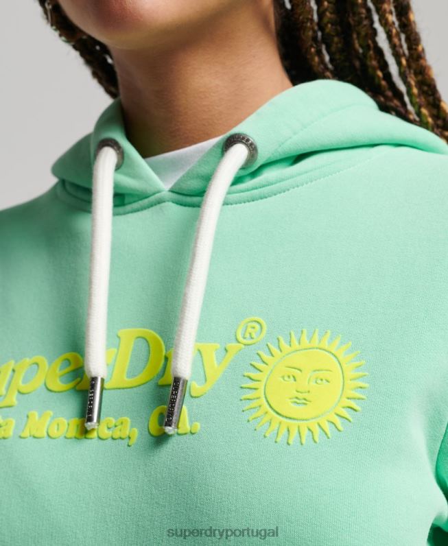 moletom vintage mulheres verde roupas Superdry 2208H2315
