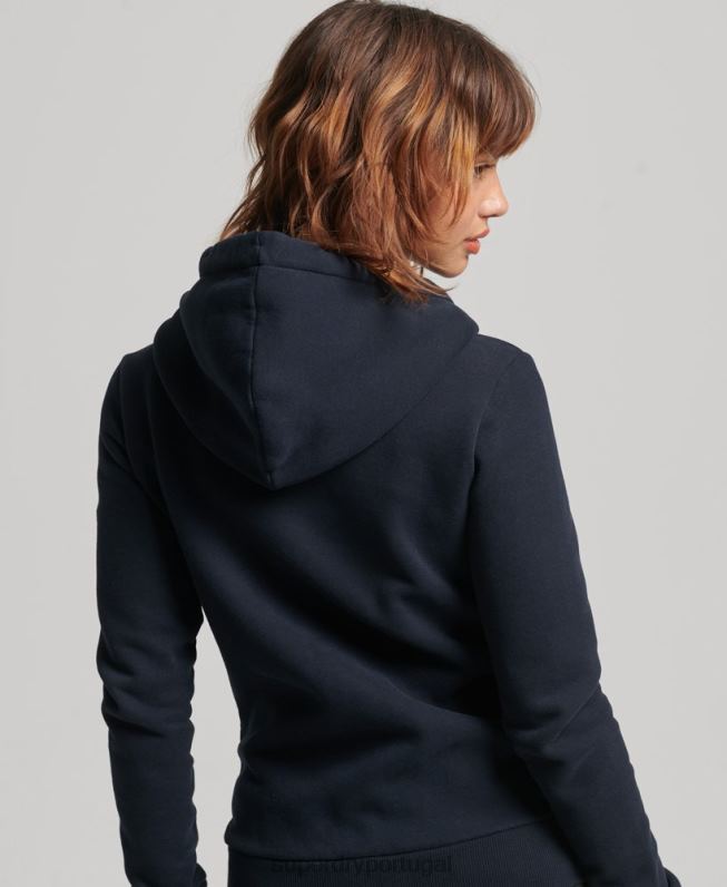 moletom vintage nostálgico com zíper mulheres marinha roupas Superdry 2208H5936