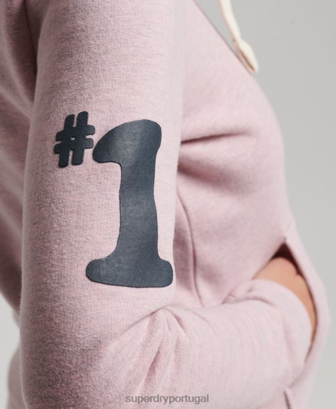 moletom vintage nostálgico com zíper mulheres rosa roupas Superdry 2208H3298