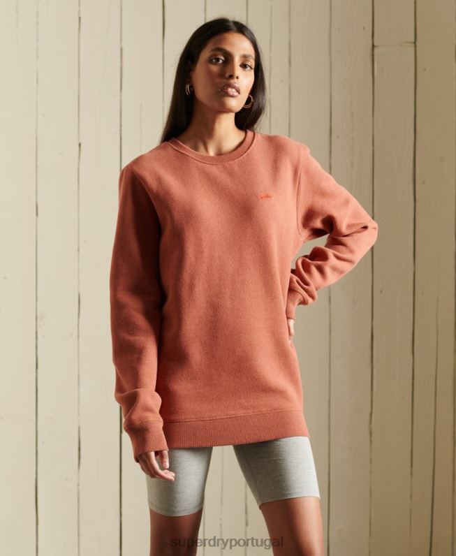 moletom vintage oversized de algodão orgânico mulheres marrom roupas Superdry 2208H6033