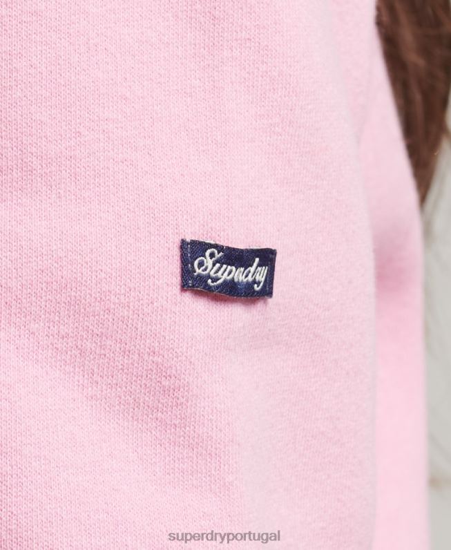 moletom vintage tripulante mulheres rosa roupas Superdry 2208H5902