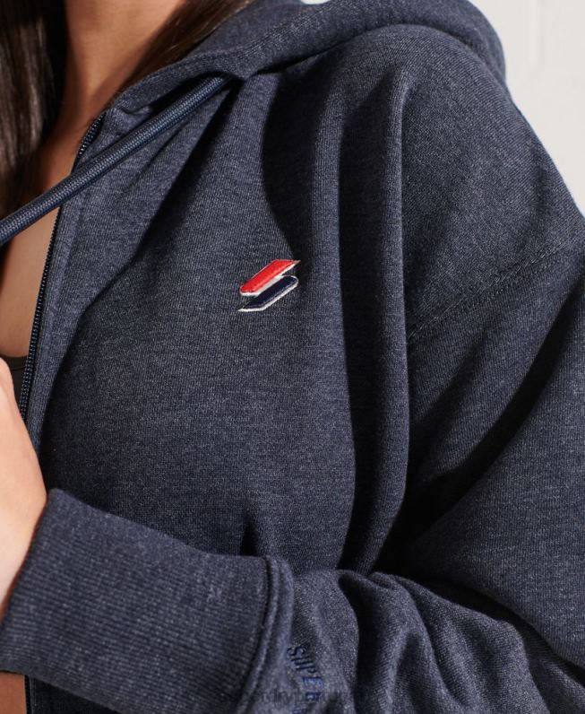 moletom zip code essencial mulheres marinha roupas Superdry 2208H5848