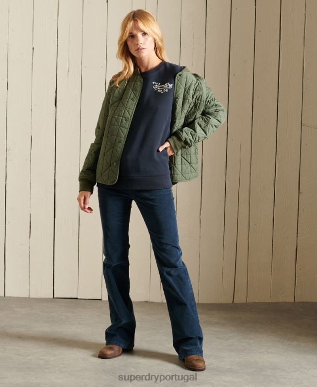 orgulho na camisola da equipe de artesanato mulheres marinha roupas Superdry 2208H5946