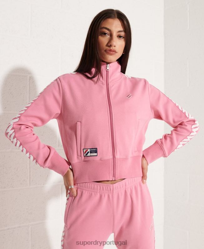 parte superior da faixa de fita de código mulheres rosa roupas Superdry 2208H5874