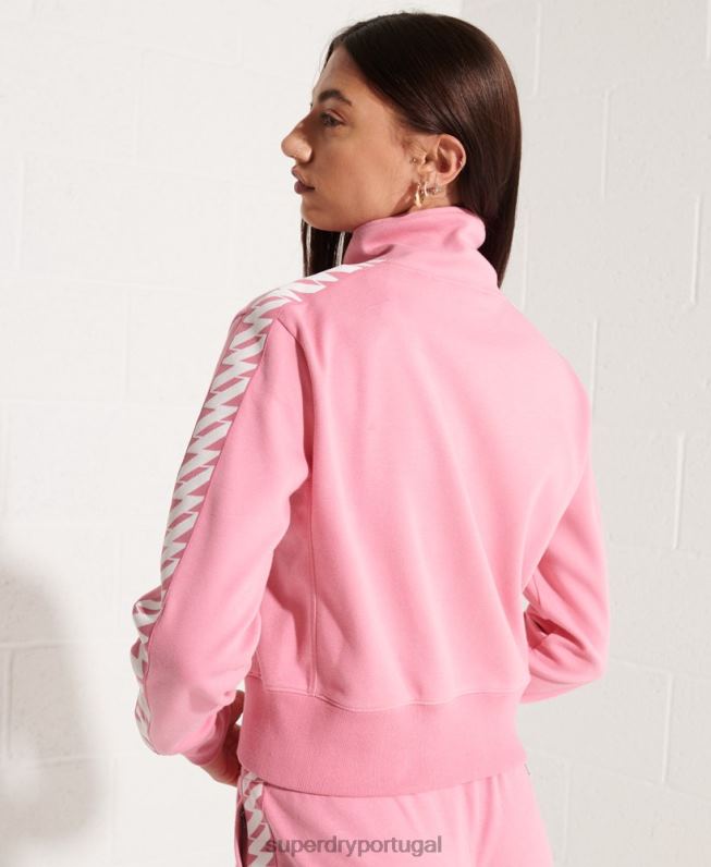 parte superior da faixa de fita de código mulheres rosa roupas Superdry 2208H5874
