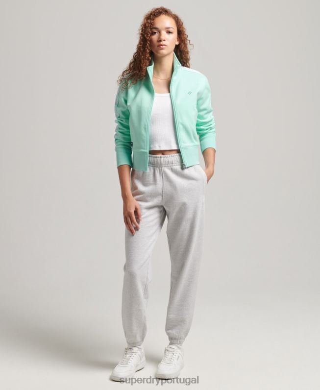 parte superior da faixa do logotipo mulheres azul roupas Superdry 2208H3420