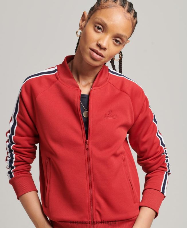 top de tricô mulheres vermelho roupas Superdry 2208H3333