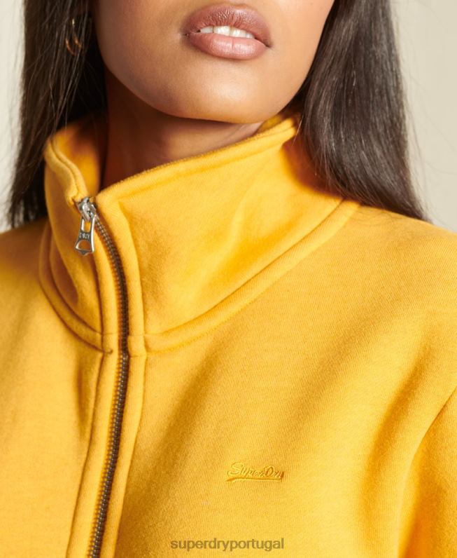 top de trilha com logo vintage bordado solto mulheres amarelo roupas Superdry 2208H6140