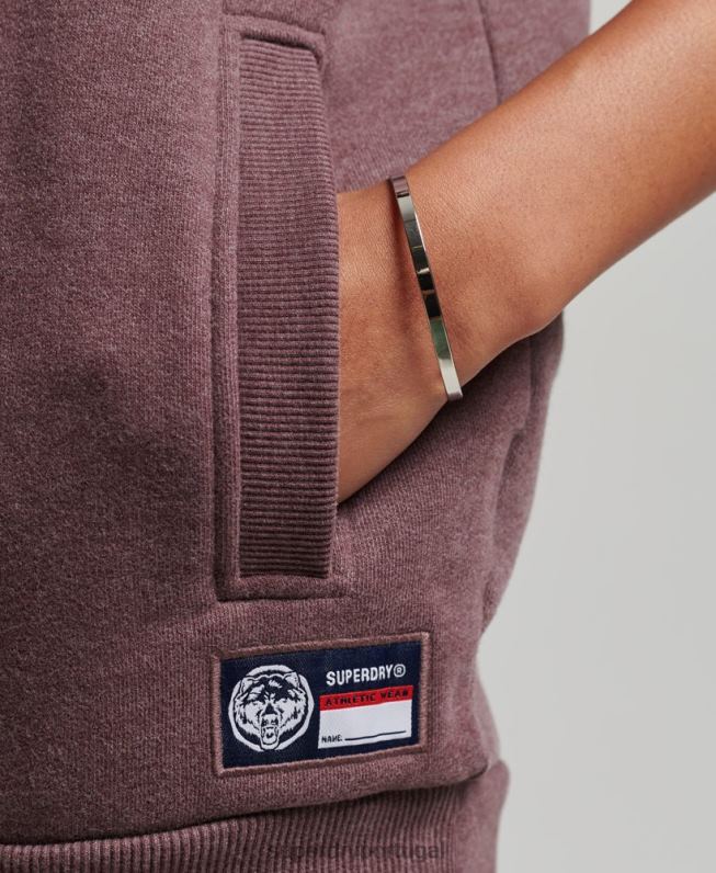 top track & field oversized com meio zíper mulheres vermelho roupas Superdry 2208H6043