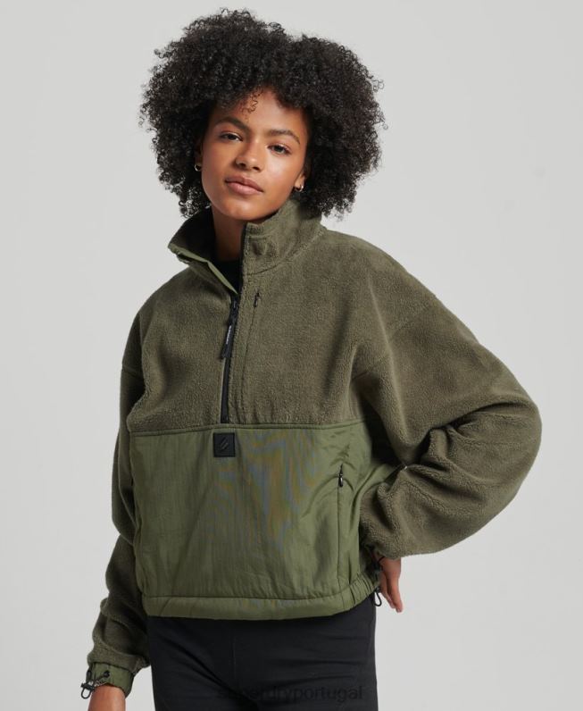 velo híbrido tecnológico mulheres caqui roupas Superdry 2208H5817