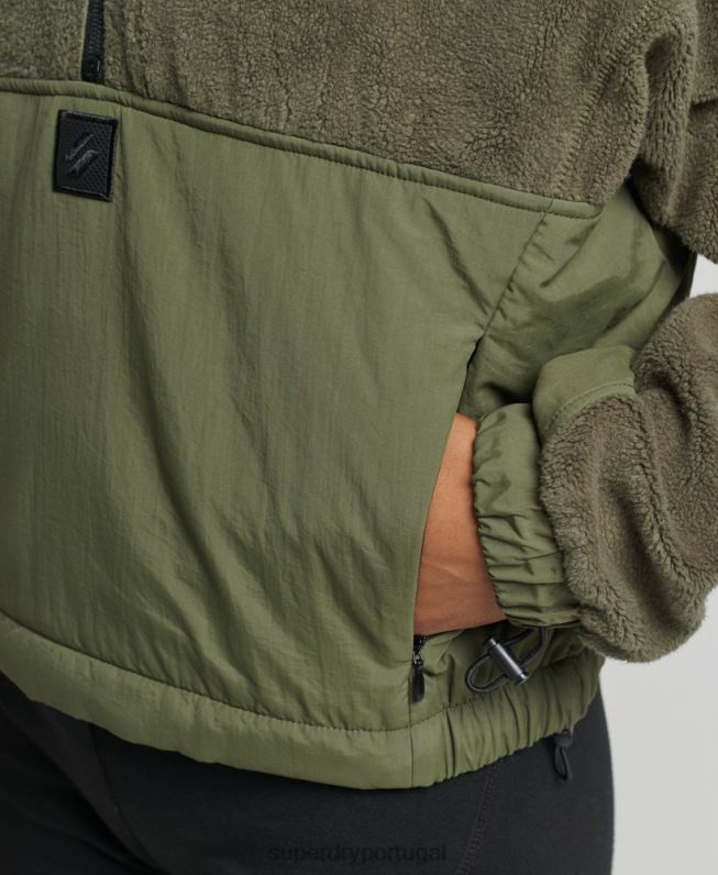 velo híbrido tecnológico mulheres caqui roupas Superdry 2208H5817