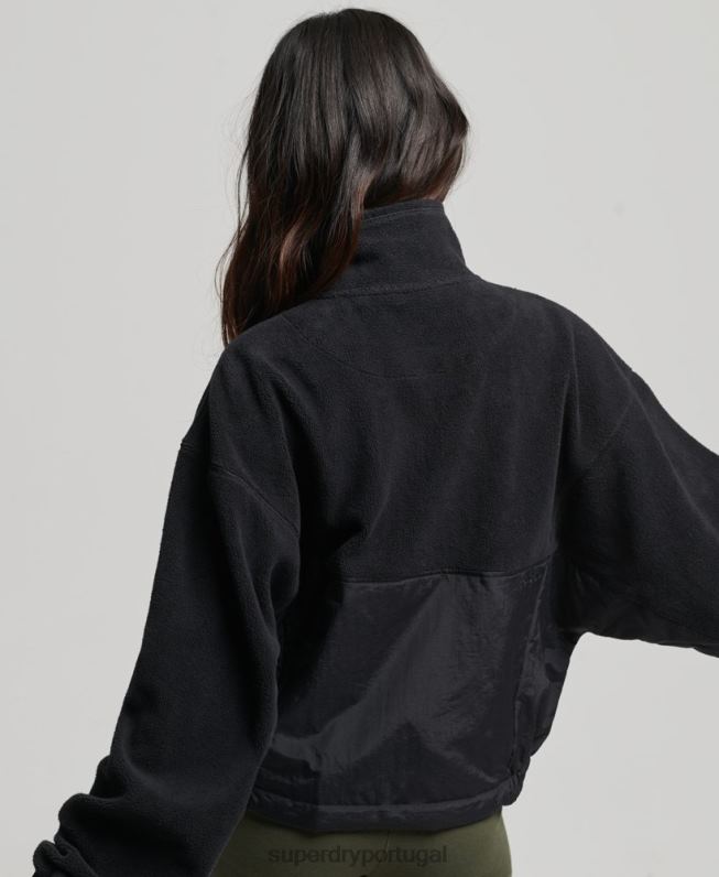 velo híbrido tecnológico mulheres preto roupas Superdry 2208H5756