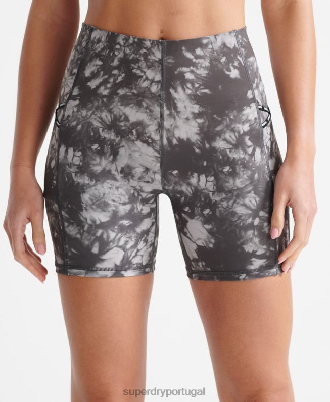 correr shorts apertados mulheres cinza roupas Superdry 2208H6343