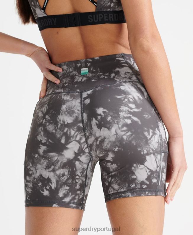 correr shorts apertados mulheres cinza roupas Superdry 2208H6343