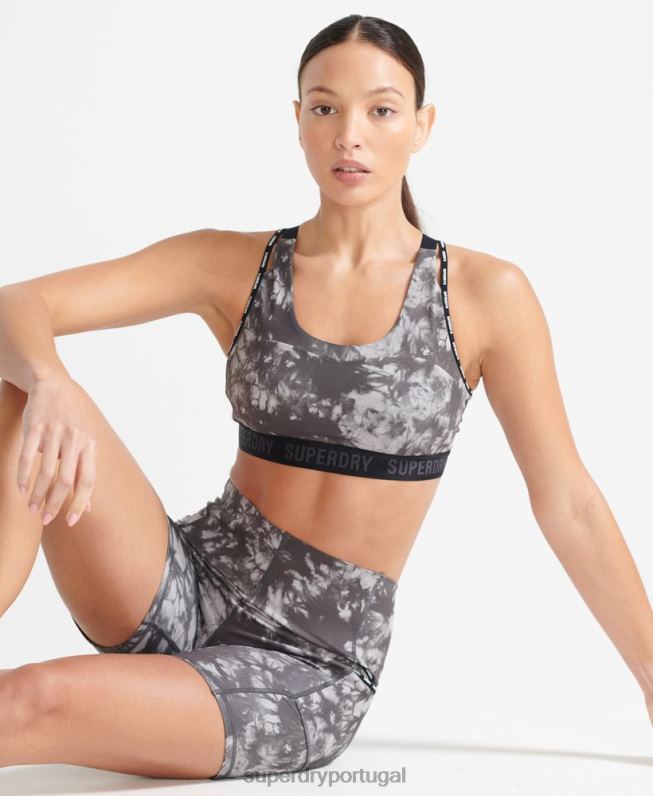 correr shorts apertados mulheres cinza roupas Superdry 2208H6343