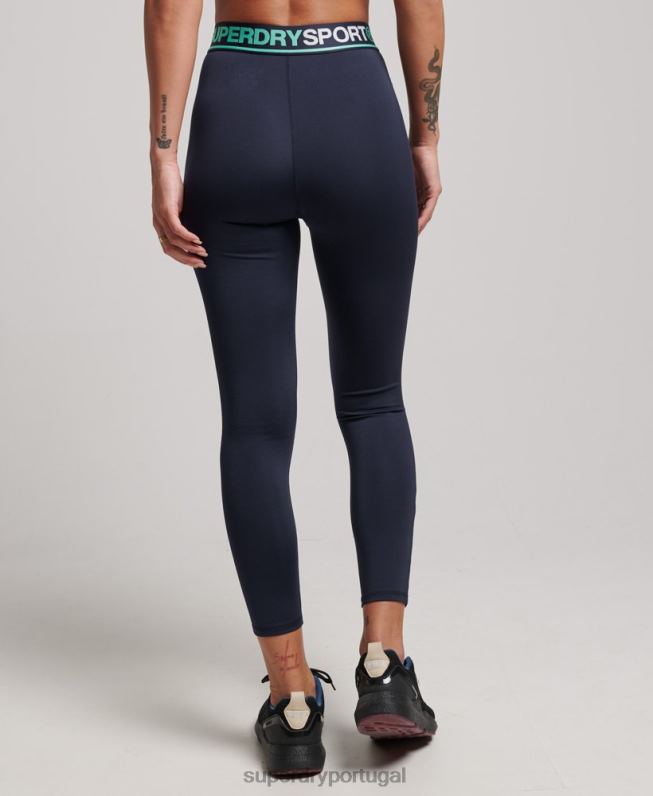 legging cross 7/8 para treino mulheres marinha roupas Superdry 2208H4081
