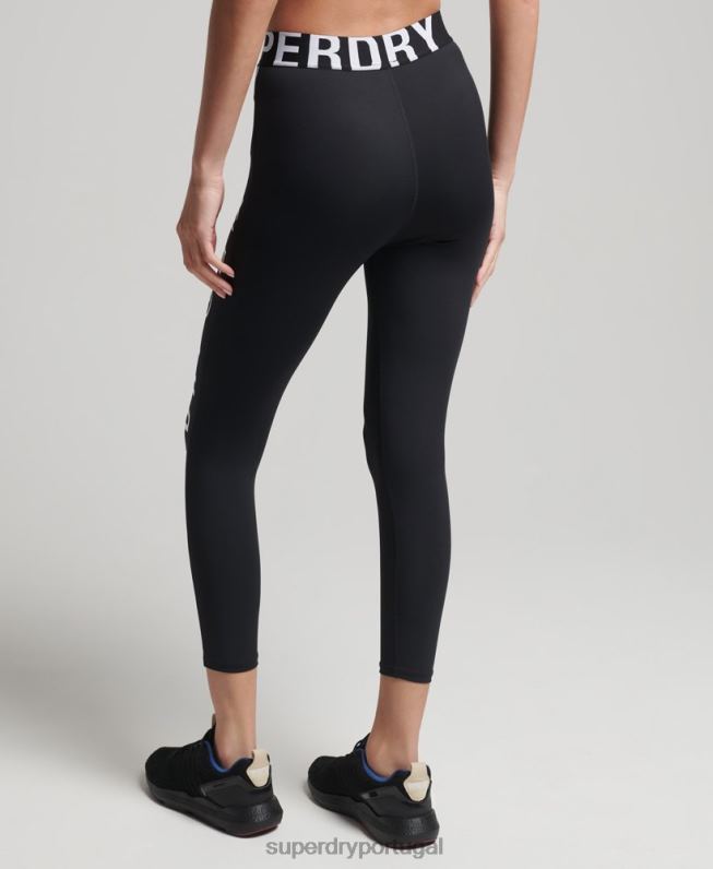 legging cross 7/8 para treino mulheres preto roupas Superdry 2208H4068
