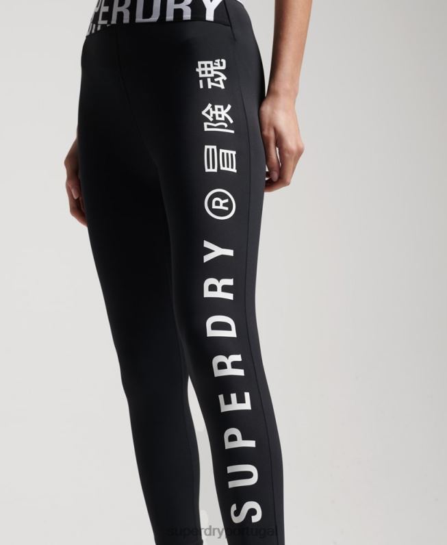 legging cross 7/8 para treino mulheres preto roupas Superdry 2208H4068
