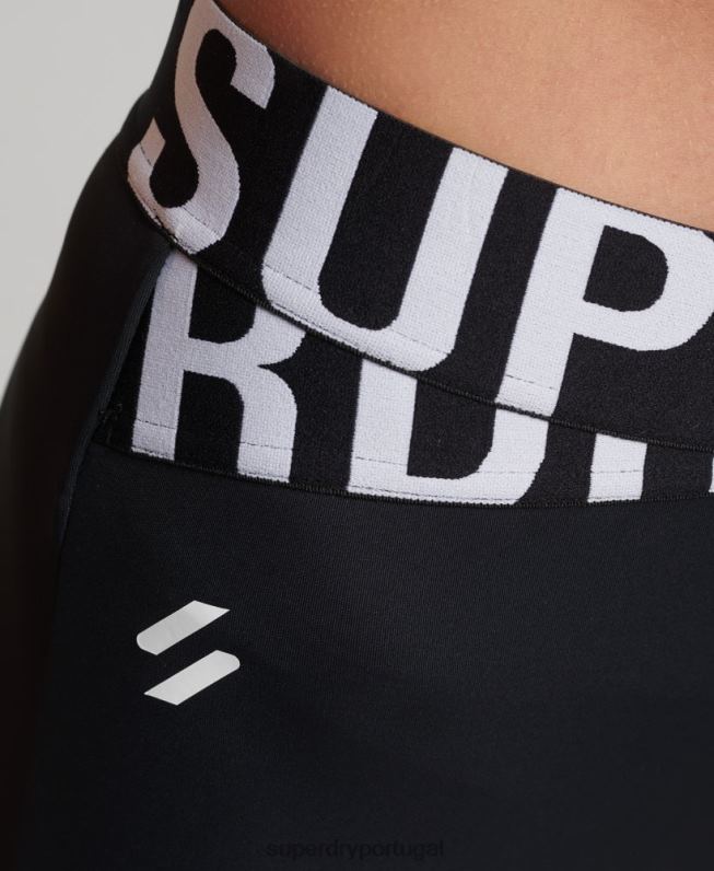 legging cross 7/8 para treino mulheres preto roupas Superdry 2208H4068