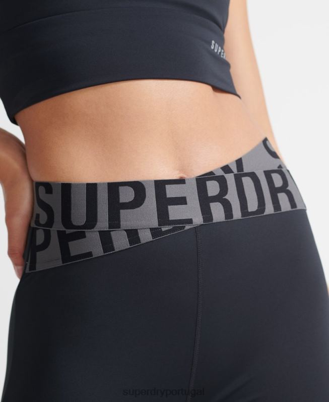legging cross 7/8 para treino mulheres preto roupas Superdry 2208H4083
