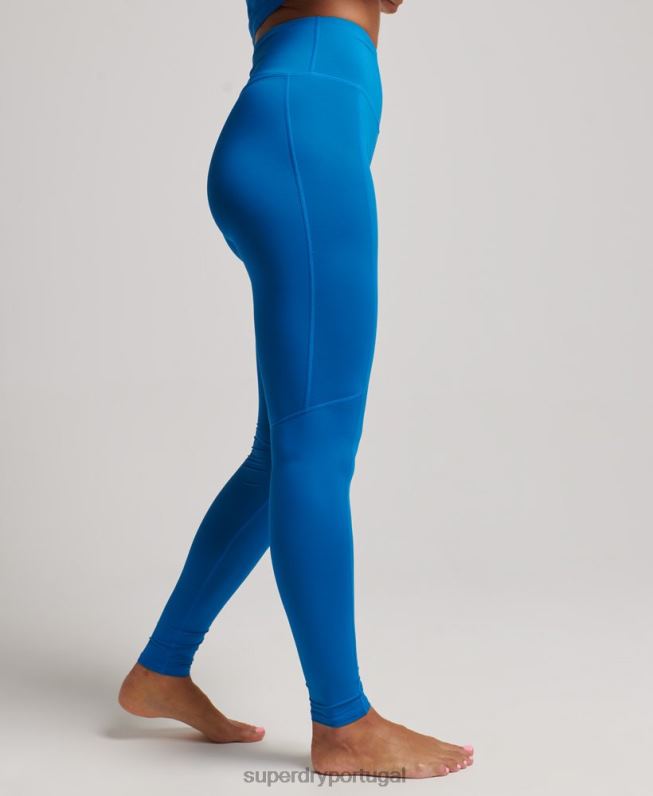 leggings de camada base mulheres azul roupas Superdry 2208H4074