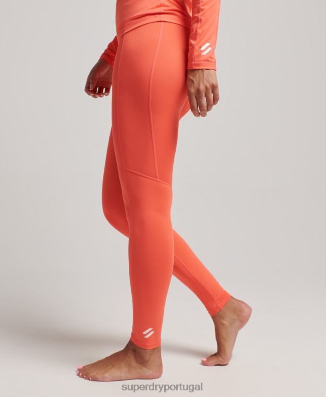 leggings de camada base mulheres coral roupas Superdry 2208H4079
