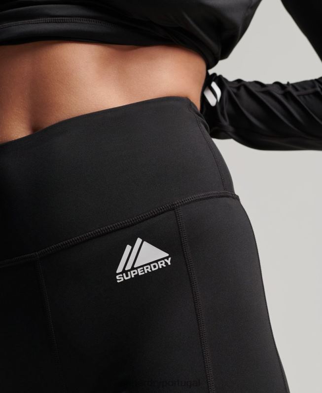leggings de camada base mulheres preto roupas Superdry 2208H4076