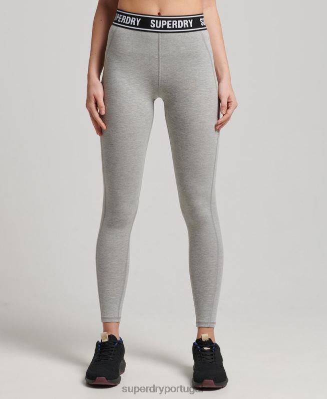 leggings de fita independente mulheres cinza roupas Superdry 2208H6585