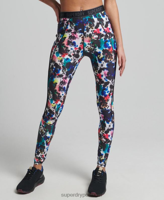 leggings elásticas da marca train mulheres multi roupas Superdry 2208H6322