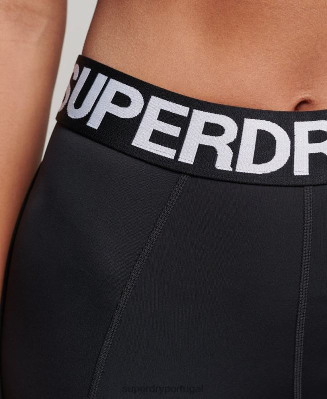 leggings elásticas da marca train mulheres preto roupas Superdry 2208H4082
