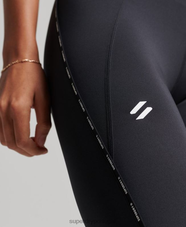 leggings elásticas da marca train mulheres preto roupas Superdry 2208H4082