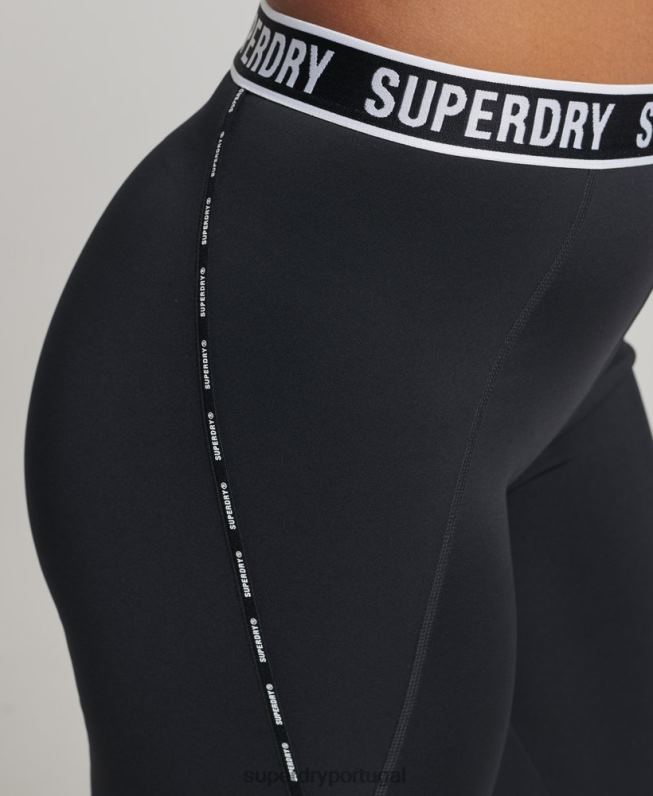leggings elásticas da marca train mulheres preto roupas Superdry 2208H4086