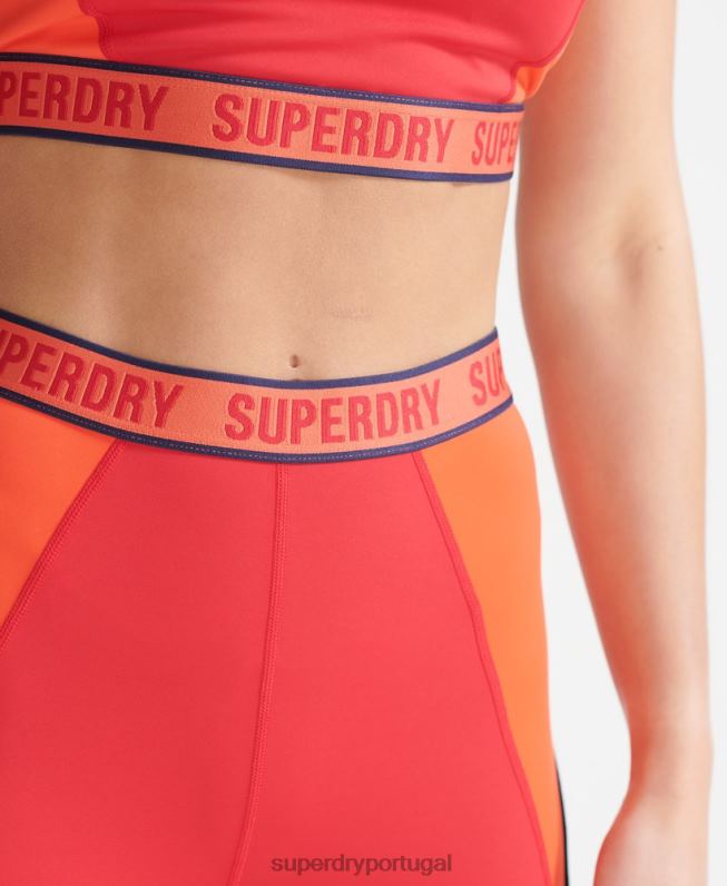 leggings elásticas da marca train mulheres vermelho roupas Superdry 2208H4085