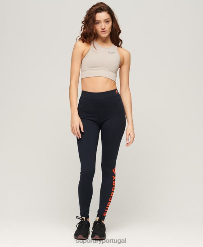 leggings esporte core mulheres marinha roupas Superdry 2208H4049