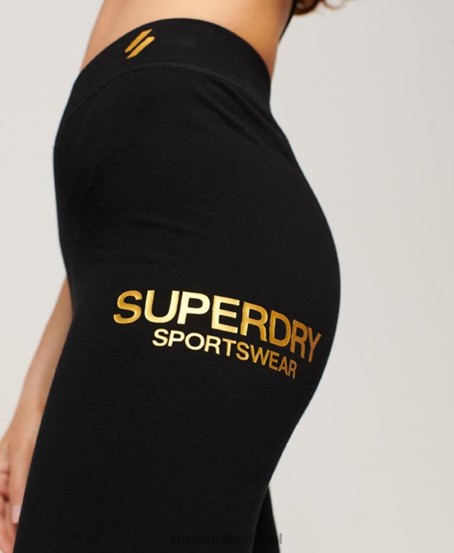 leggings esporte core mulheres preto roupas Superdry 2208H4044