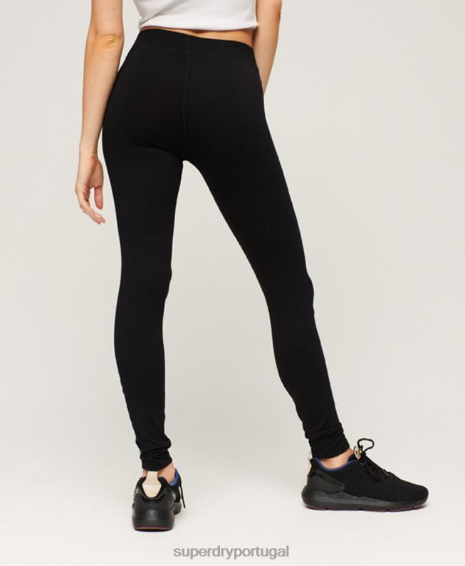 leggings esporte core mulheres preto roupas Superdry 2208H4054