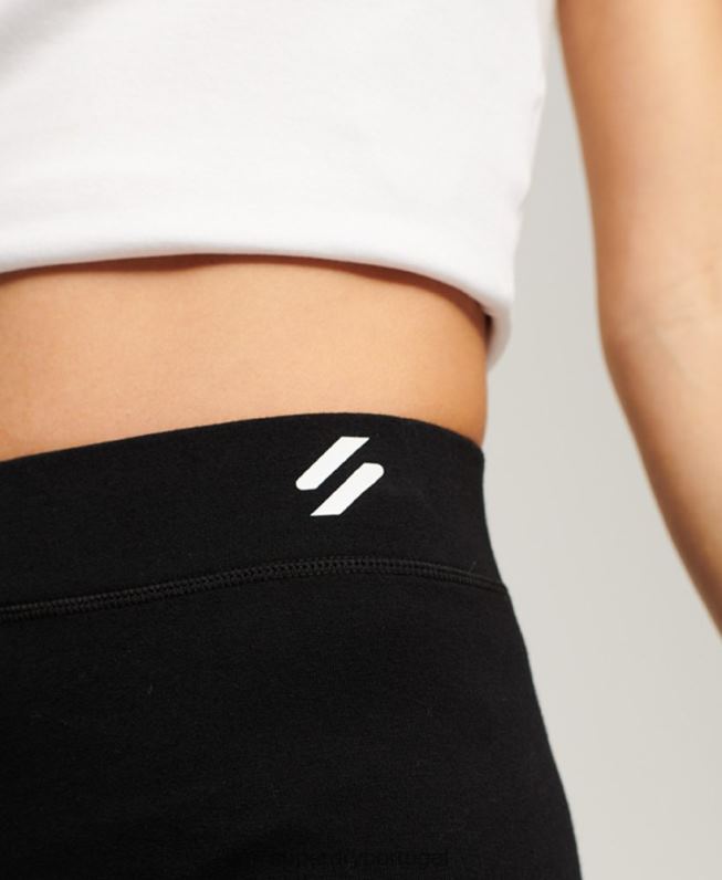 leggings esporte core mulheres preto roupas Superdry 2208H4054