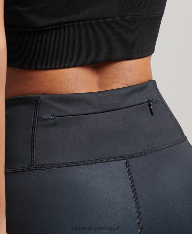 leggings essenciais para treino mulheres preto roupas Superdry 2208H4053
