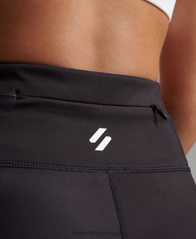 leggings essenciais para treino mulheres preto roupas Superdry 2208H6324