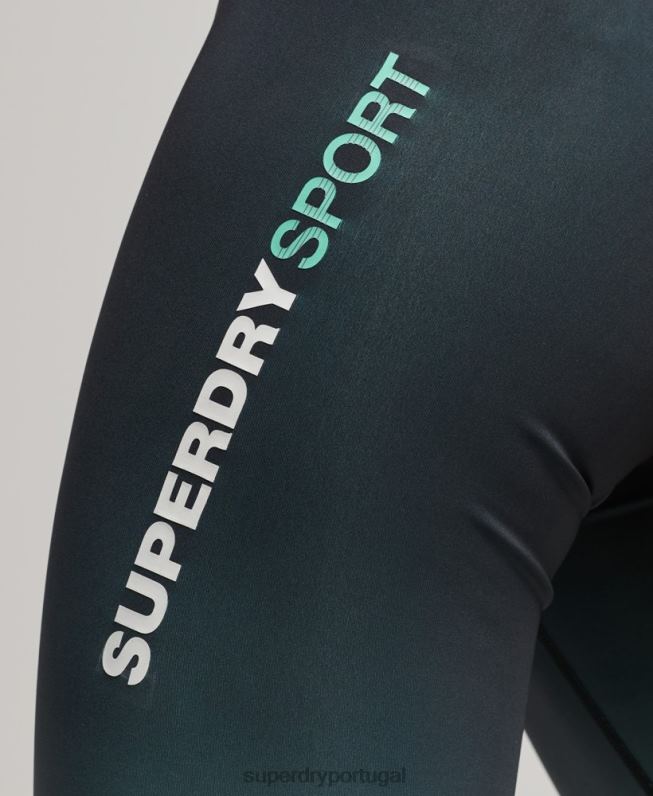 leggings essenciais para treino mulheres turquesa roupas Superdry 2208H4047