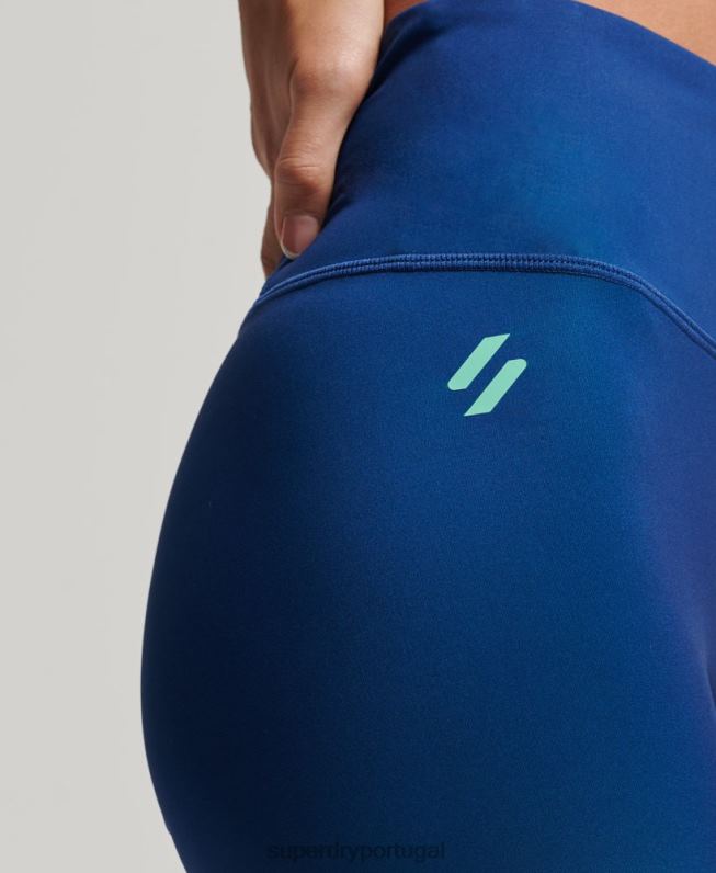 leggings essenciais para treino mulheres turquesa roupas Superdry 2208H4050