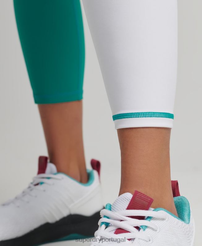 leggings gráfico de treinamento 7/8 mulheres verde roupas Superdry 2208H4089