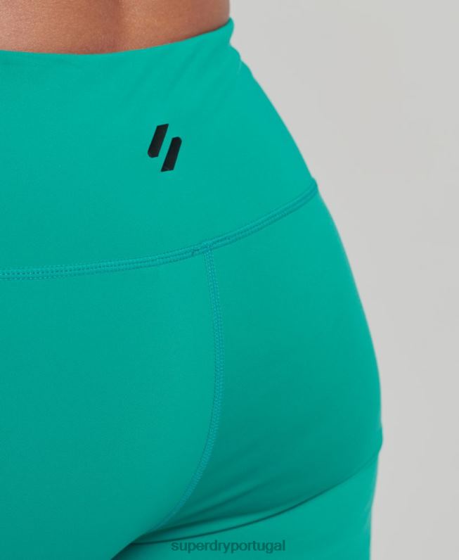 leggings gráfico de treinamento 7/8 mulheres verde roupas Superdry 2208H4089