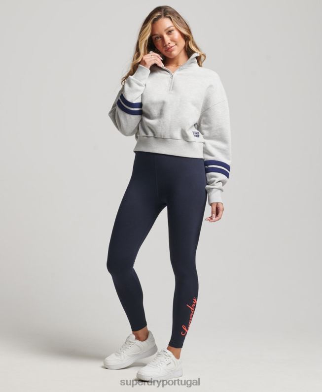 leggings herança mulheres marinha roupas Superdry 2208H4088