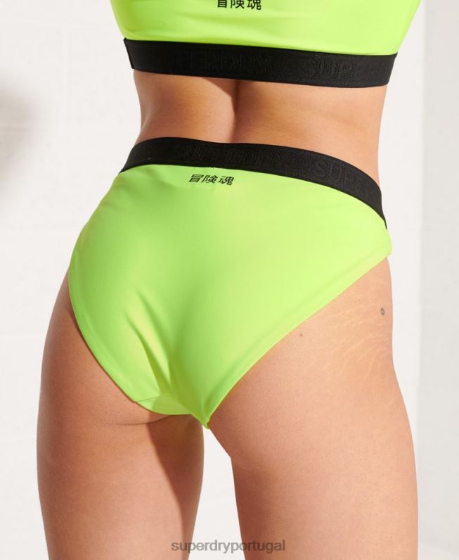 calcinha de biquíni esportivo mulheres verde roupas Superdry 2208H3247