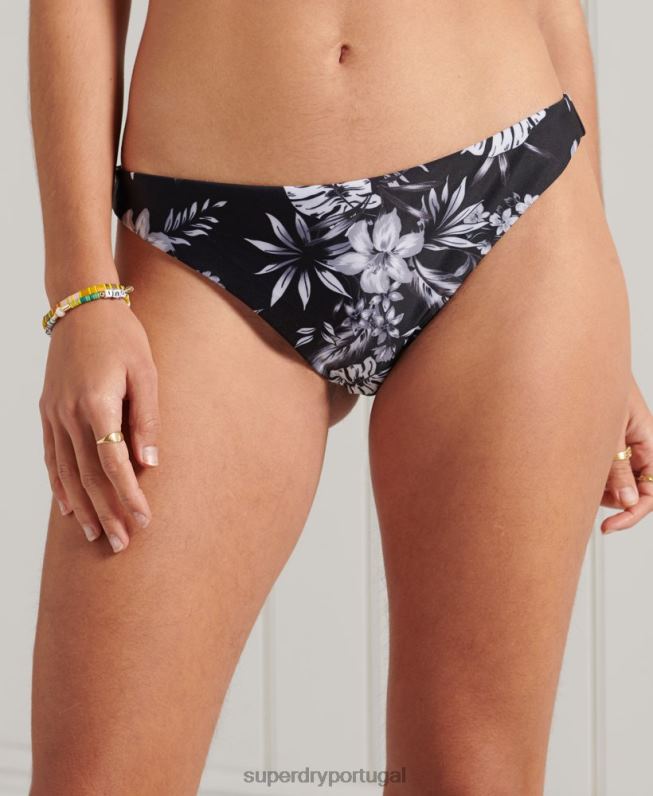 cueca de biquíni de surf mulheres preto roupas Superdry 2208H6638