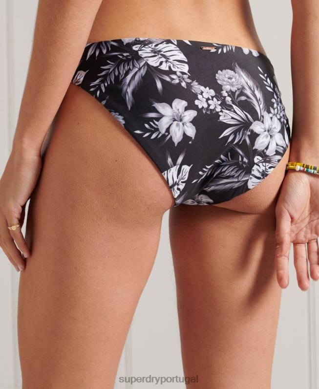 cueca de biquíni de surf mulheres preto roupas Superdry 2208H6638